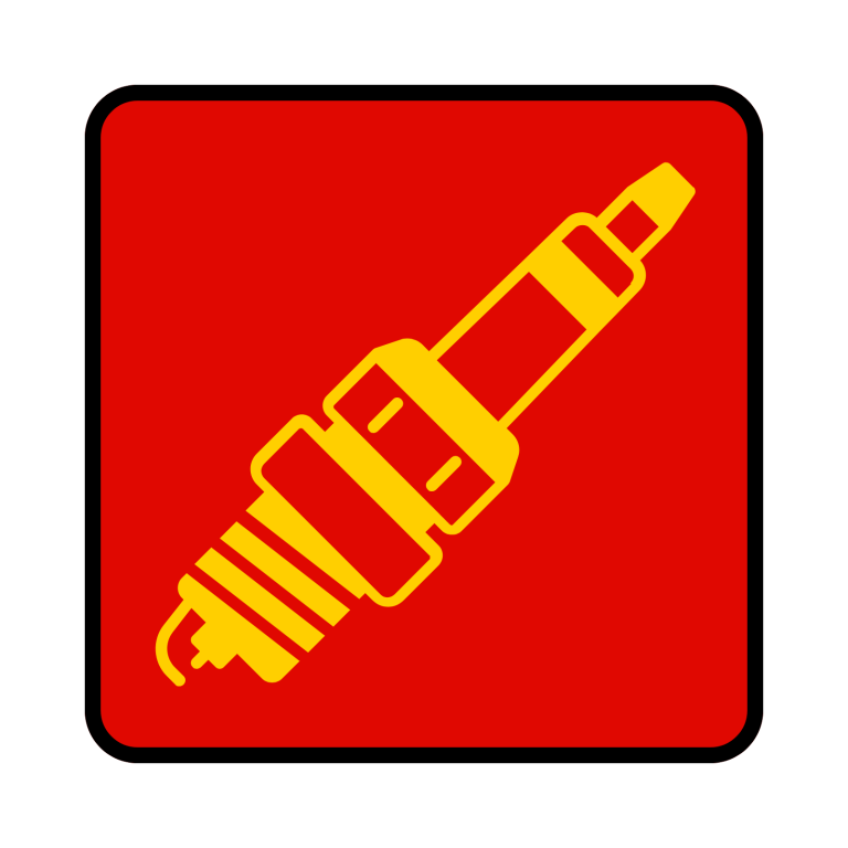 2TaktGarage Krefeld: Ersatzteile, Flüssigkeiten, Inspektionen icon in rot mit zündkerze drauf